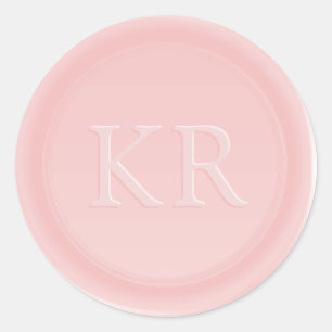Blush Pink Elegant Monogram Wax Seal