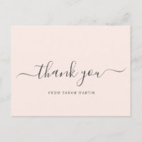 Blush Pink Elegant Script Business Thank You