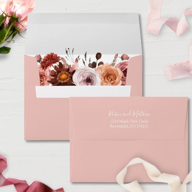 Blush Pink, Elegant Script, Heaven in Rose Floral Envelope (Creator Uploaded)