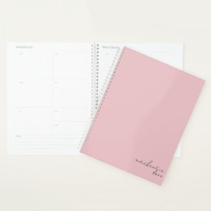 Blush Pink Elegant Simple Minimalist Personalised Planner