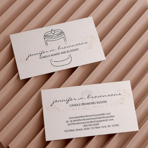 Blush Pink elegant simple soy candle Business Card