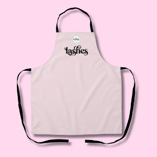 Blush Pink Employee Your Logo Lash Tech Salon Apron