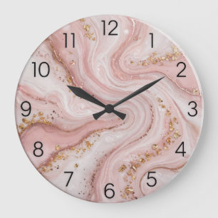 Blush Pink Epoxy Gold Flake Wall Clock