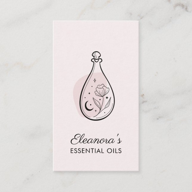 Blush Pink Essential Oils Aromatherapy Business Card (Front)