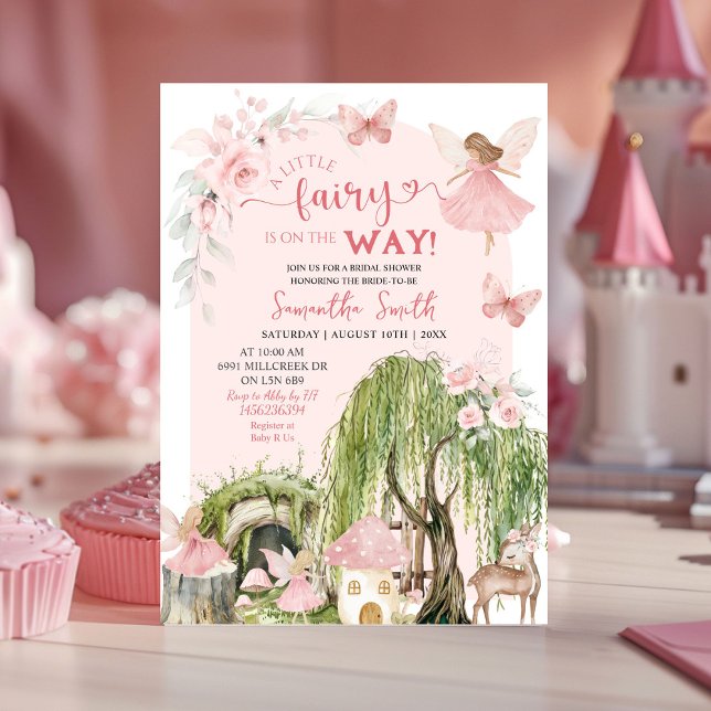 Blush Pink Fairy Enchanted Forest Baby Shower Invitation (Creator Uploaded)