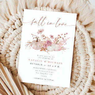 Blush Pink Fall in Love Wedding Invitation