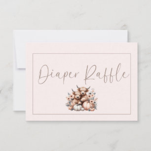 Blush Pink Fall Pumpkin Diaper raffle Thank You Card