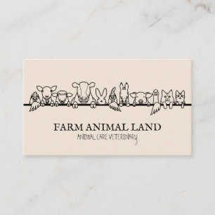 Blush Pink Farm Animal Watch Veterinary Business Card