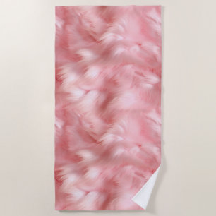 Blush Pink Faux Fur  Beach Towel