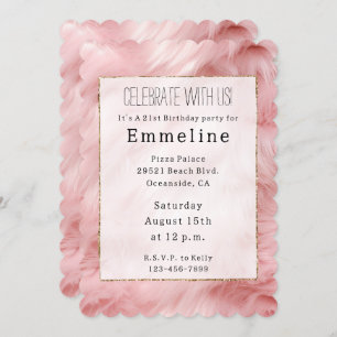Blush Pink Faux Fur Invitation