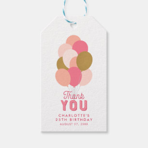 Blush Pink Faux Gold Balloons Thank You Gift Tags