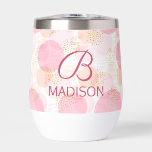 Blush Pink Faux Gold Glitter Monogram Name