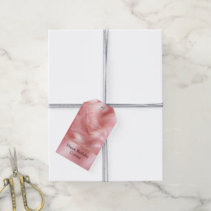 Blush Pink Faux Leather & Fur Gift Tags