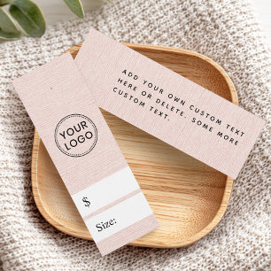 Blush pink faux linen look price hang tag