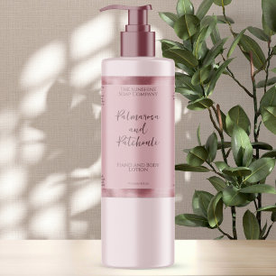 Blush pink & faux pink foil cosmetics bottle label