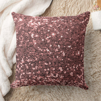 Blush Pink Faux Sequin Glitter Throw Pillow