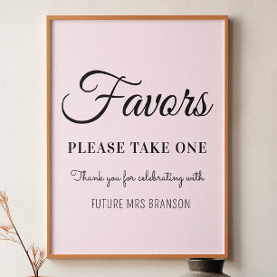 Blush Pink Favours Bridal Shower  Poster