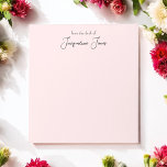 Blush Pink Feminine Beauty Notepad<br><div class="desc">Blush Pink Notepad with Elegant Handwritten text for teacher,  hair stylist makeup artist,  Beauty editor writer,  manicure pedicure technicians,  salon and spa,  blogger influencer or just about anyone who loves pink notepads. More products with this design are in the collection below</div>