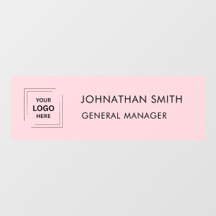 Blush Pink Feminine Business Name Plate Window