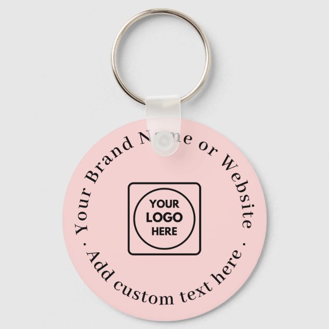 Blush Pink Feminine | Custom Business Logo Design Key Ring (Front)