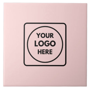 Blush Pink Feminine Custom Professional Logo Ceramic Tile