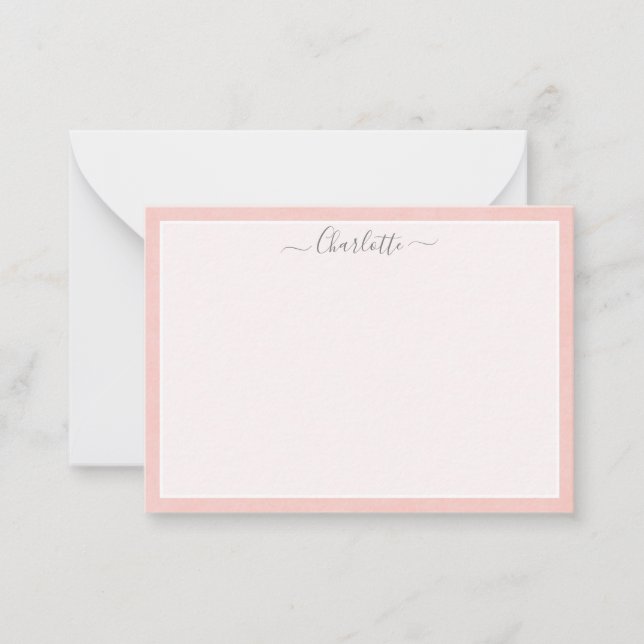 Blush Pink Feminine Personalised Name Card (Front)