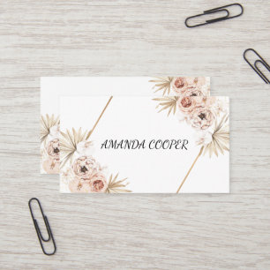 Blush Pink Feminine Watercolor Floral Business Card