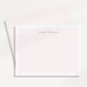 Blush Pink Filled Wavy Frame Note Card