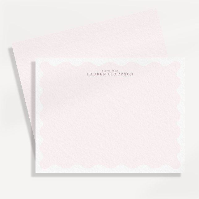 Blush Pink Filled Wavy Frame Note Card (Creator Uploaded)