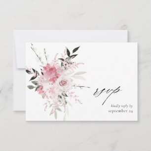 Blush Pink Floral 2 w Meal RSVP Card