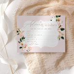 Blush pink floral advice and wishes bridal card<br><div class="desc">Blush pink floral advice and wishes bridal card
Matching items available.</div>