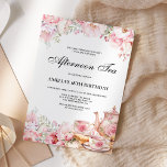 Blush Pink Floral Afternoon Tea Birthday Party Invitation<br><div class="desc">Invite your guests to an elegant afternoon affair with our Blush Pink Floral Afternoon Tea Birthday Party Invitation. Perfect for tea lovers and those who appreciate a refined gathering.</div>