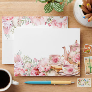 Blush Pink Floral Afternoon Tea Envelope