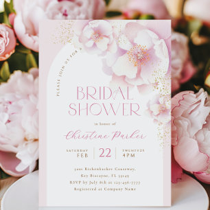 Blush Pink Floral Arch Bridal Shower Invitation