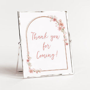 Blush Pink Floral Arch Thank you for Coming Poster