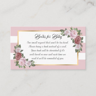 Blush Pink Floral Baby Shower Book Instead of Card