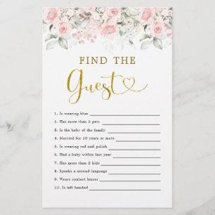Blush Pink Floral Baby Shower Find The Guest