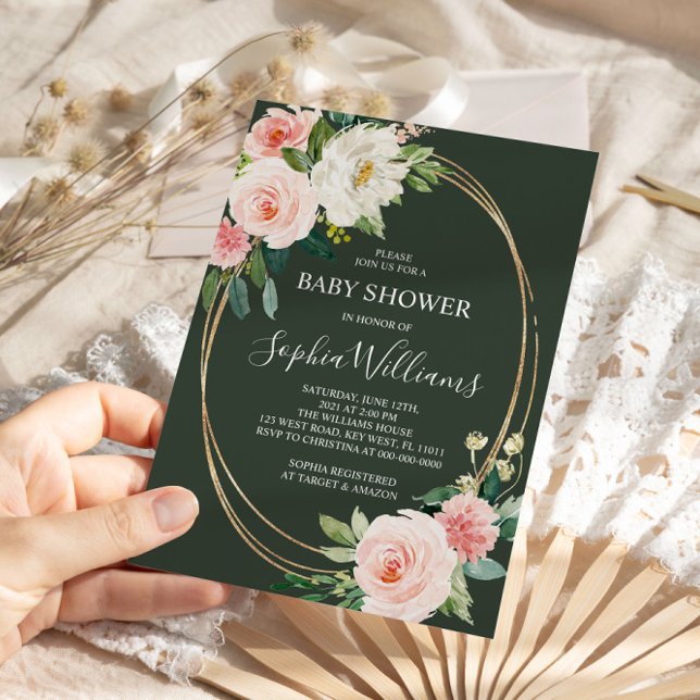 Blush Pink Floral Baby Shower Invitation (Creator Uploaded)