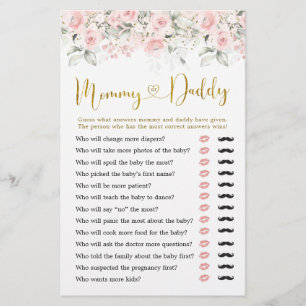 Blush Pink Floral Baby Shower Mummy or Daddy