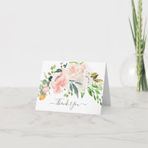 Blush & Pink Floral Baby Shower Thank You Card