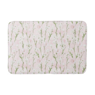 Blush Pink Floral Bath Mat