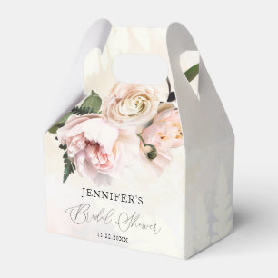 Blush Pink Floral Bridal Shower Favor Boxes