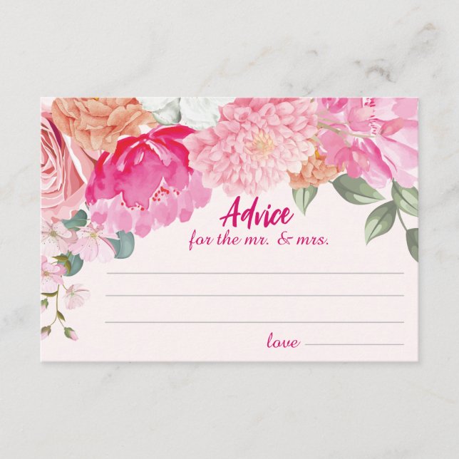 Blush pink Floral Bridal Shower Games Enclosure Card (Front)