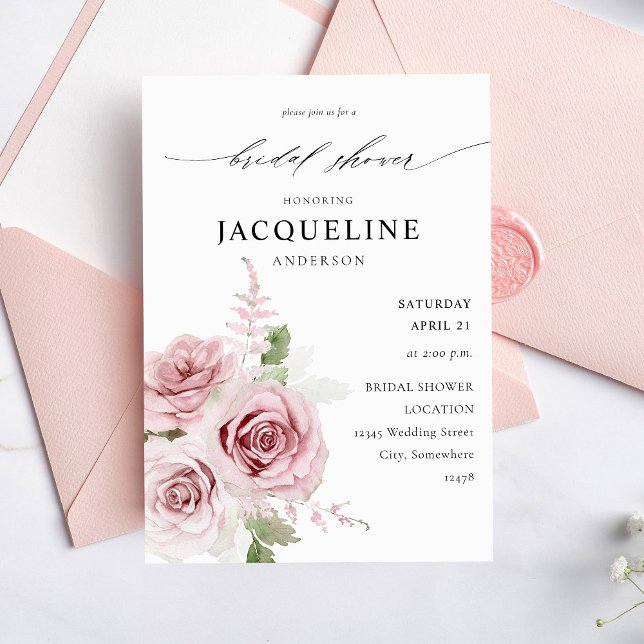 Blush Pink Floral Bridal Shower Invitation (Creator Uploaded)