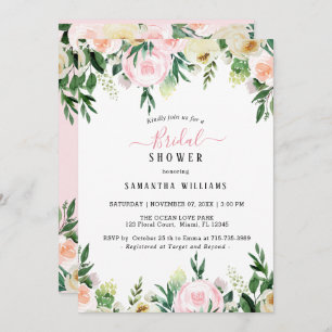Blush Pink Floral Bridal Shower Invitation
