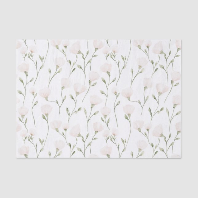 Blush Pink Floral Bridal Shower Tissue Paper (Front)