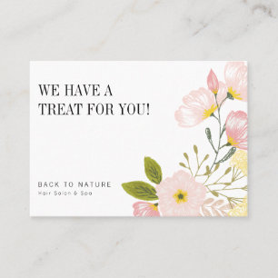 Blush Pink Floral Coupon Voucher Discount Cards