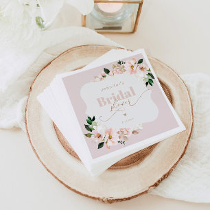 Blush pink floral elegant bridal shower napkin