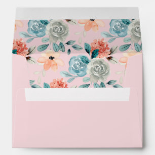 Blush Pink Floral Elegant Wedding Calligraphy  Envelope