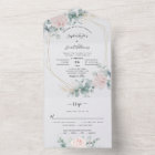 Blush Pink Floral Eucalyptus Geometric Wedding